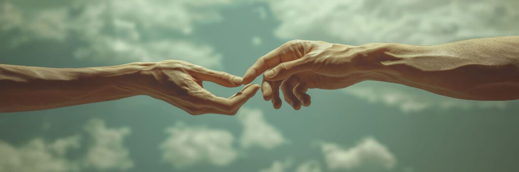 The graphic depicts a hand generated by Midjourney with ... six fingers.