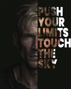 Half Face Text Portrait Effect.