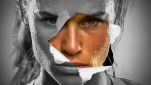 TORN, PAPER HOLE Photo Portrait.